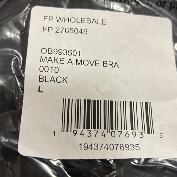 NWT Free People Movement Make A Move Bra black FP - Picture 4 of 5